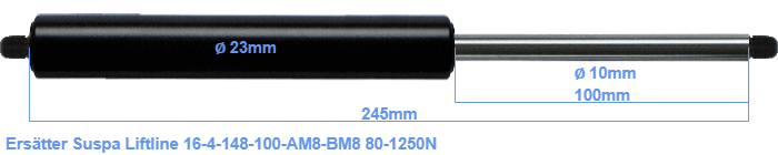 Suspa Liftline 16-4-148-100-AM8-BM8