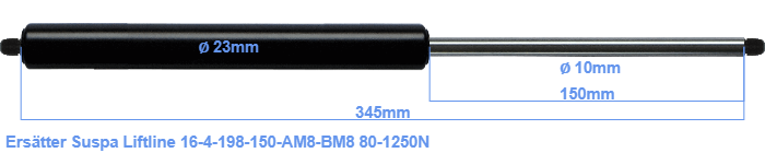 Suspa Liftline 16-4-198-150-AM8-BM8