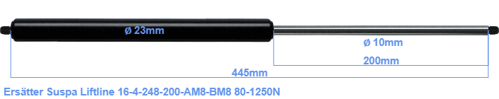 Suspa Liftline 16-4-248-200-AM8-BM8