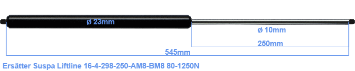 Suspa Liftline 16-4-298-250-AM8-BM8
