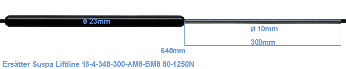 Suspa Liftline 16-4-348-300-AM8-BM8