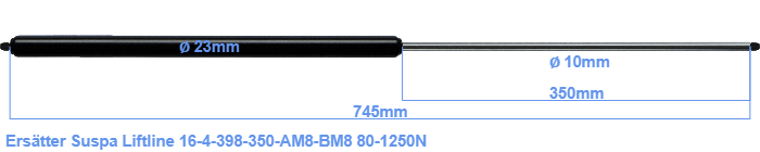 Suspa Liftline 16-4-398-350-AM8-BM8